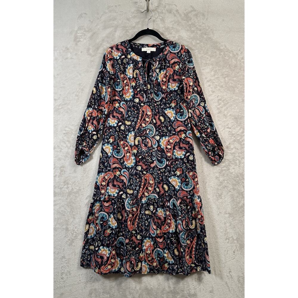 Loft Astrology Themed Cottagecore Boho Tie Front Dress Size XXSP MISSING BELT